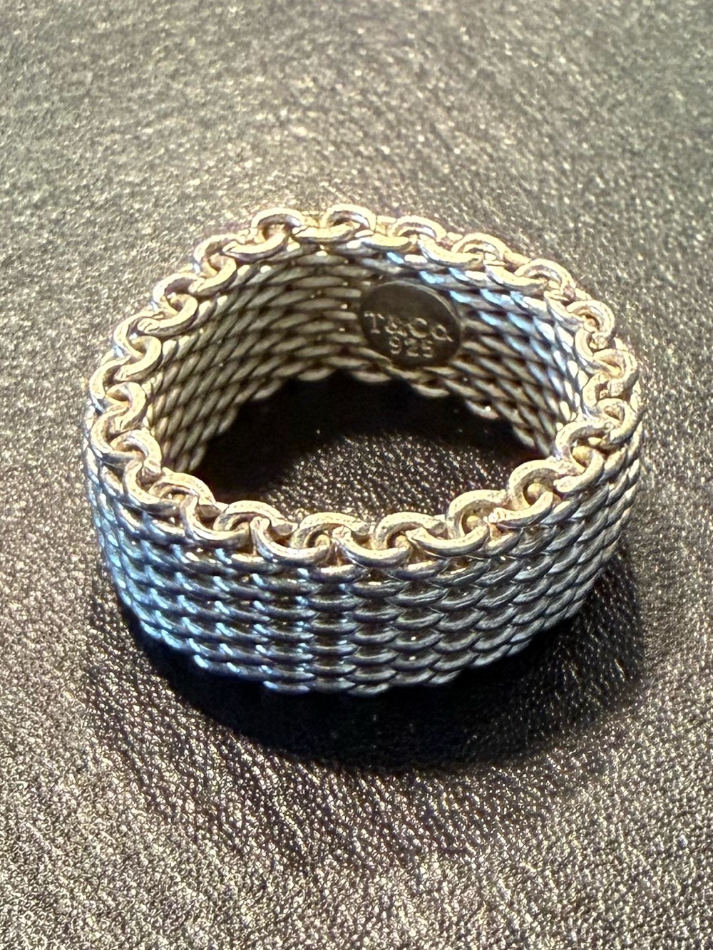 Tiffany & Co. Silver Mesh Band Ring Size 8